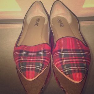 Red and Green Plaid Flats